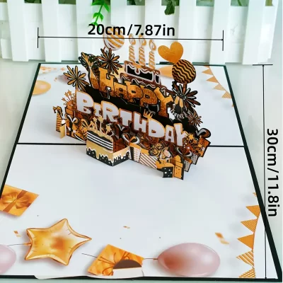 3D Pop Up Kort: Tillykke med fødselsdagen - Billede 7