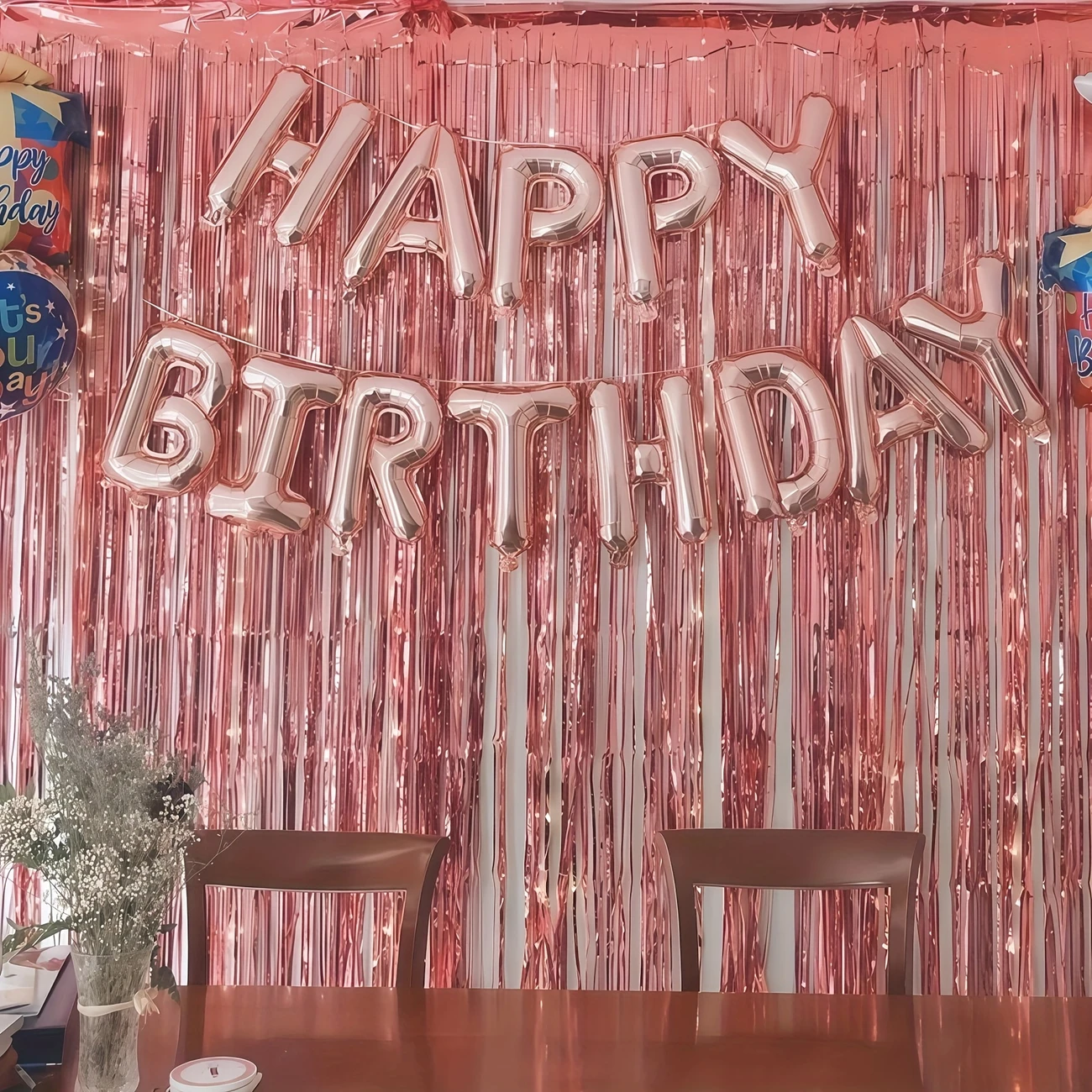 Folie balloner: "Happy birthday" - Rød gylden - Billede 4