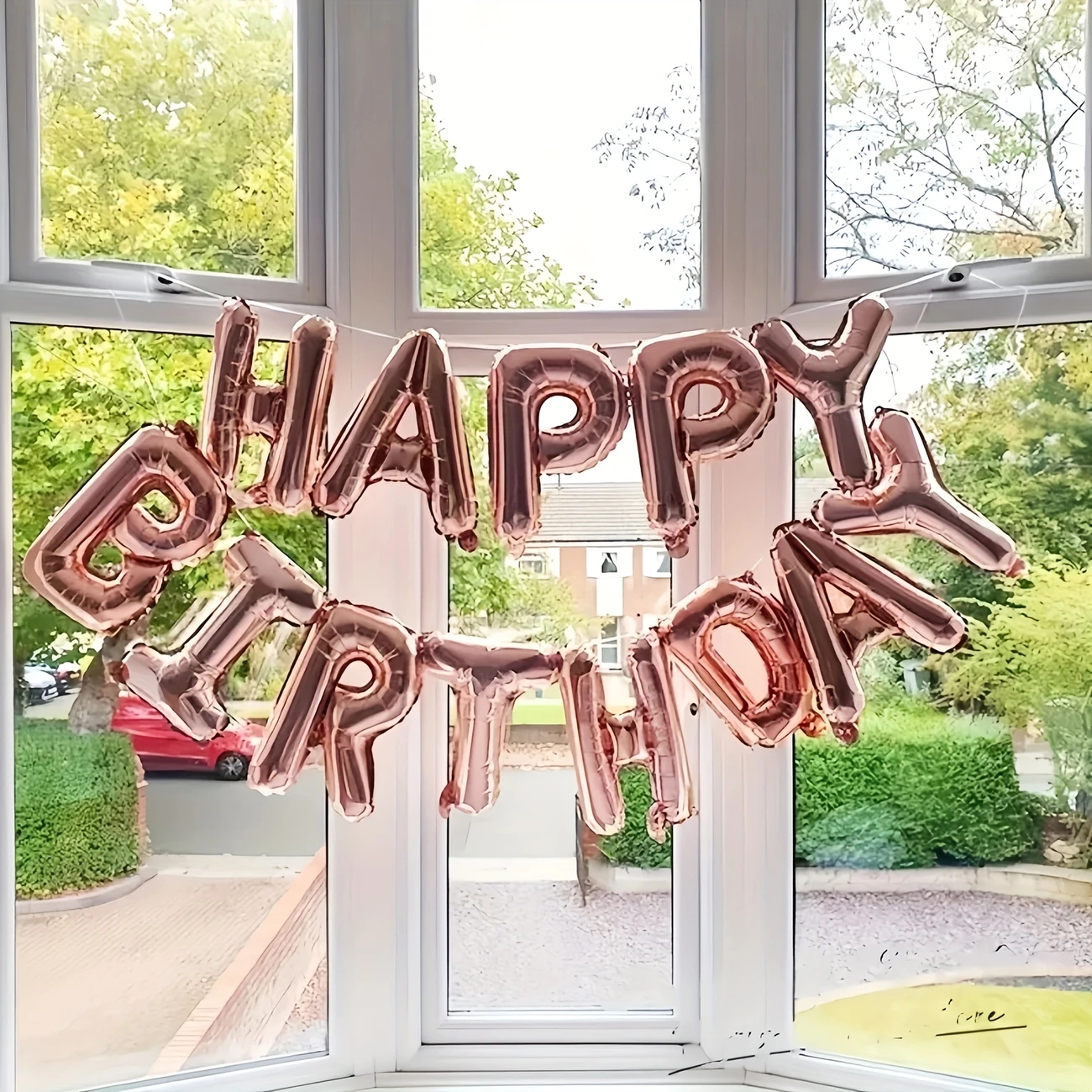 Folie balloner: "Happy birthday" - Rød gylden - Billede 3