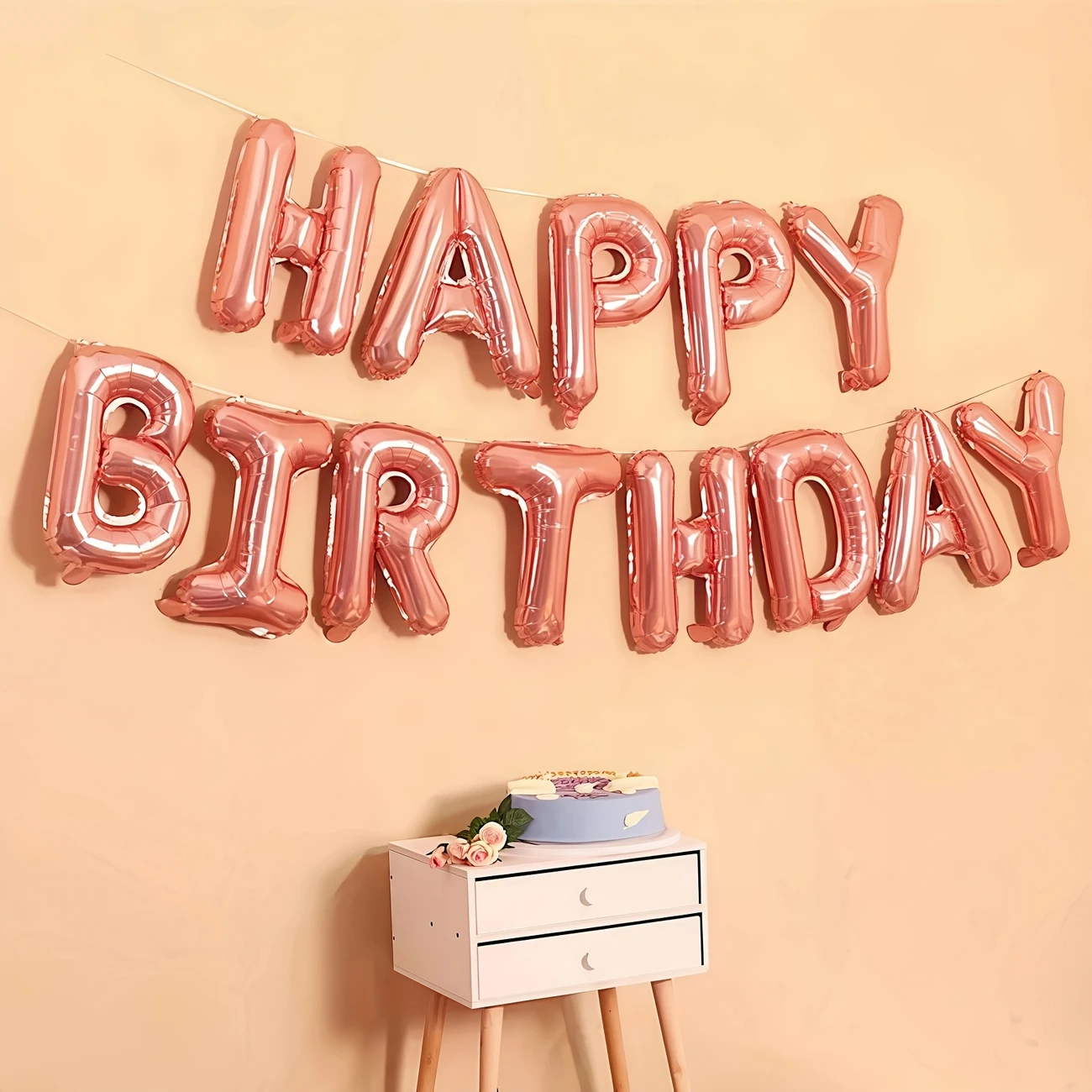 Folie balloner: "Happy birthday" - Rød gylden - Billede 2
