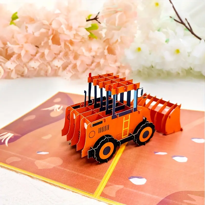 3D Pop Up Kort: Bulldozer - Billede 2