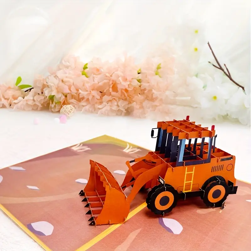 3D Pop Up Kort: Bulldozer