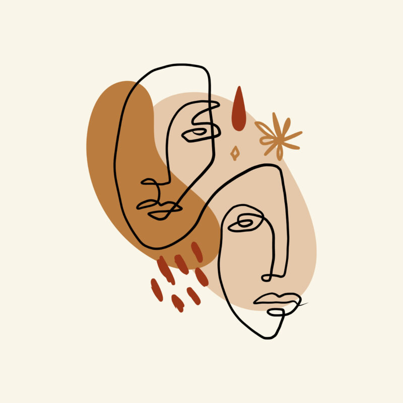 Picasso style - Couple 1 line