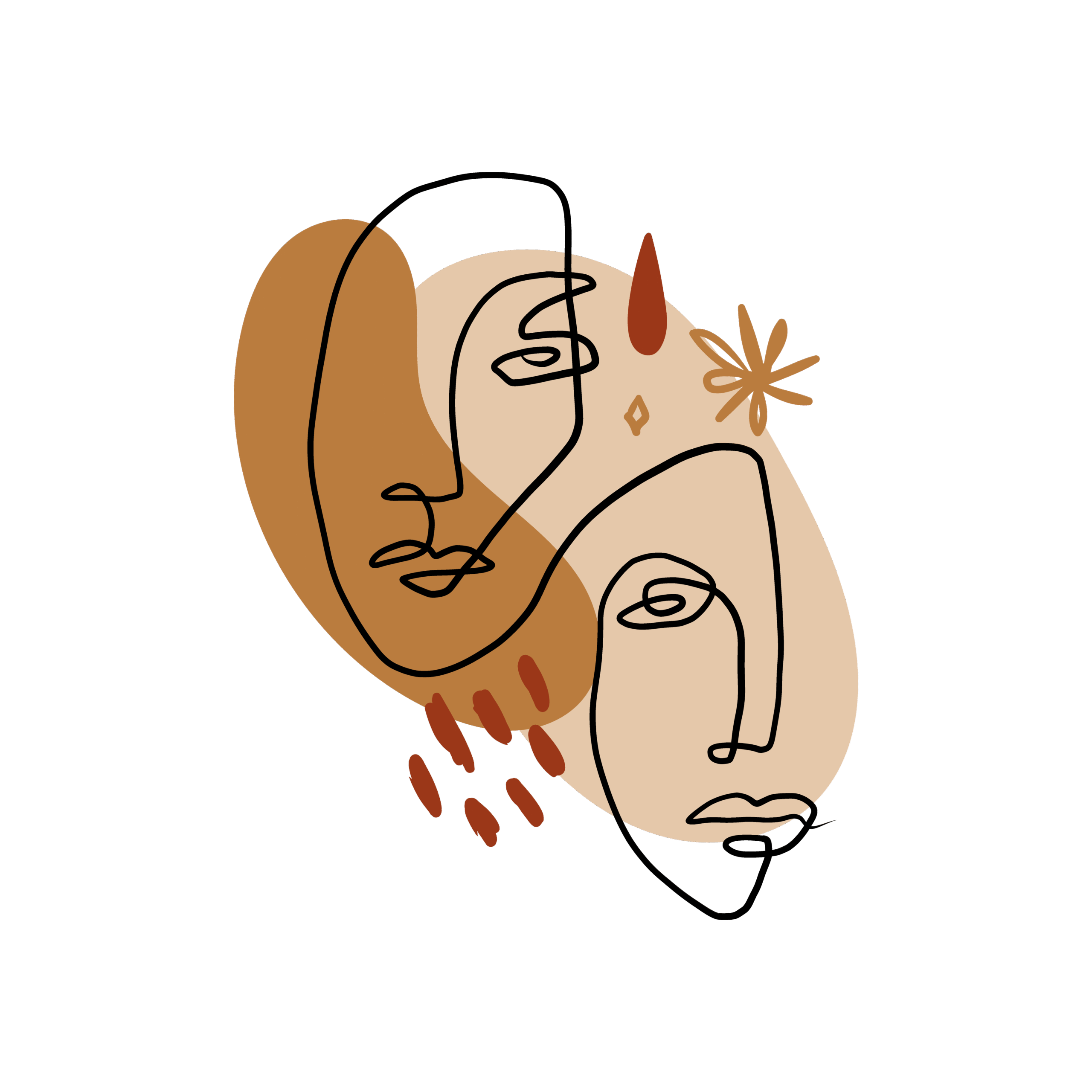 Picasso style - Couple 1 line - Billede 2