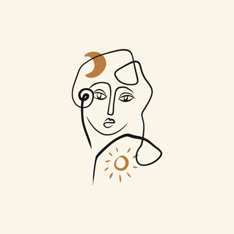 Picasso style - Moon & Sun Woman