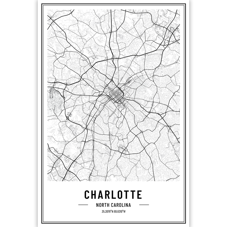 Charlotte - North Carolina - USA City Map