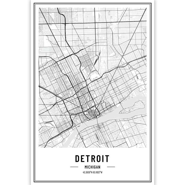 Detroit - Michigan - USA City Map