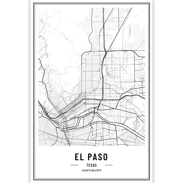 El Paso - Texas - USA City Map