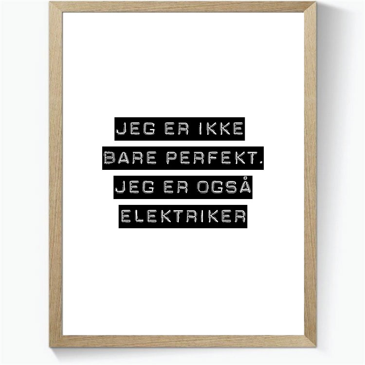 Jeg er ikke bare perfekt, jeg er også elektriker