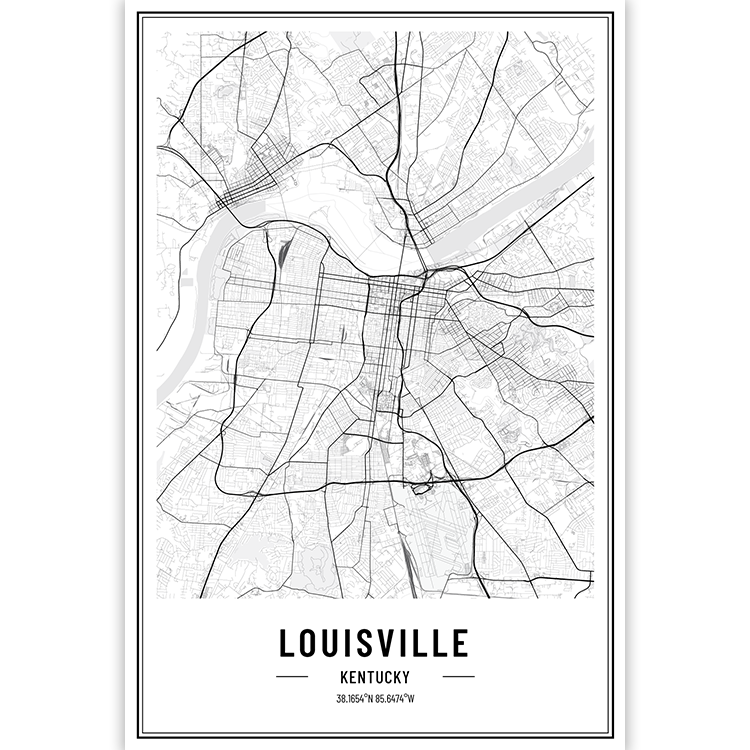 Louisville - Kentucky - USA City Map