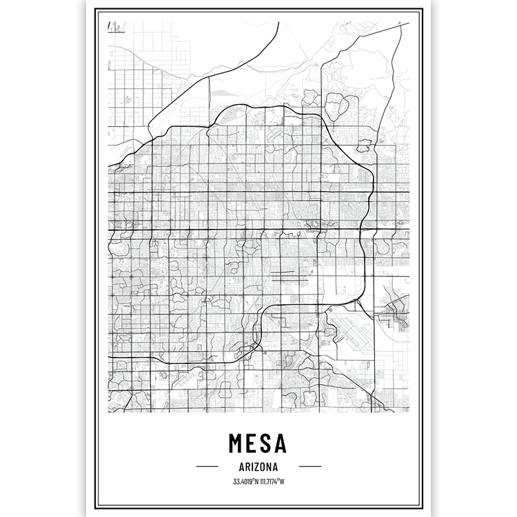 Mesa - Arizona - USA City Map