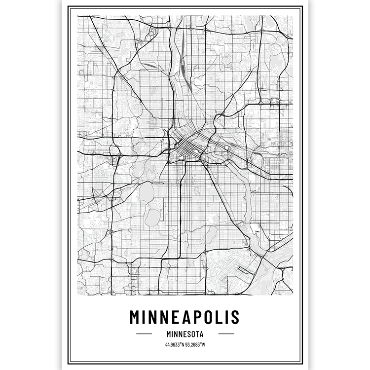 Minneapolis - Minnesota - USA City Map