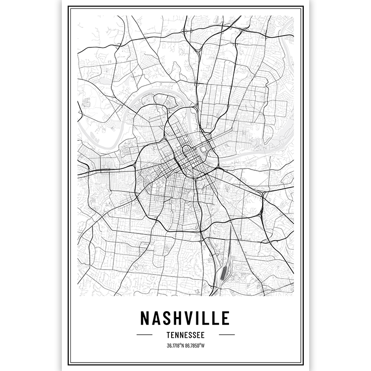 Nashville - Tennessee - USA City Map