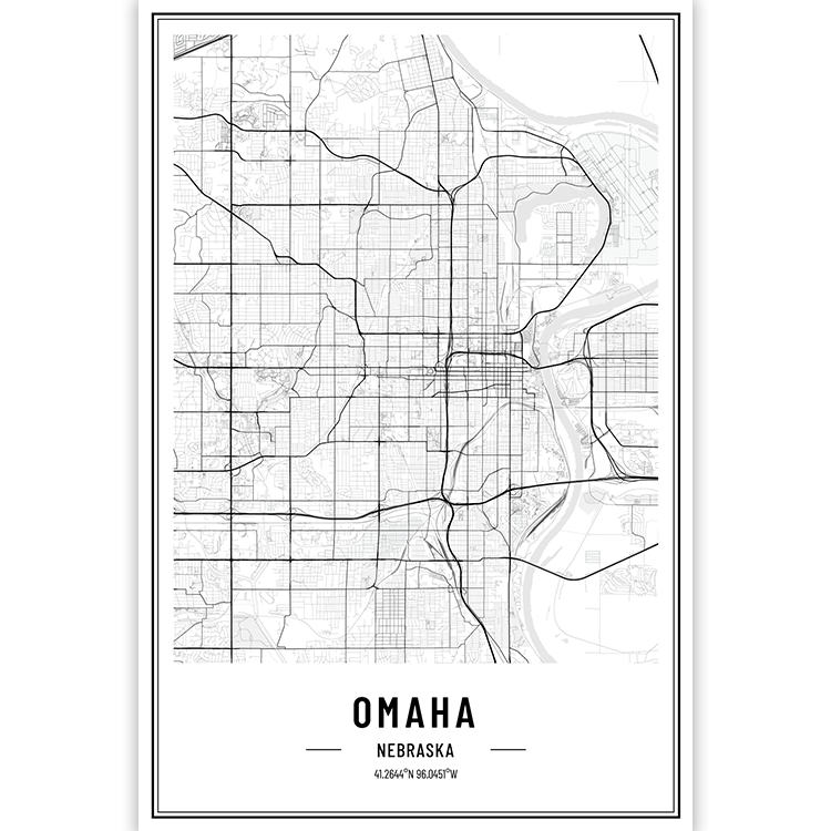 Omaha - Nebraska - USA City Map