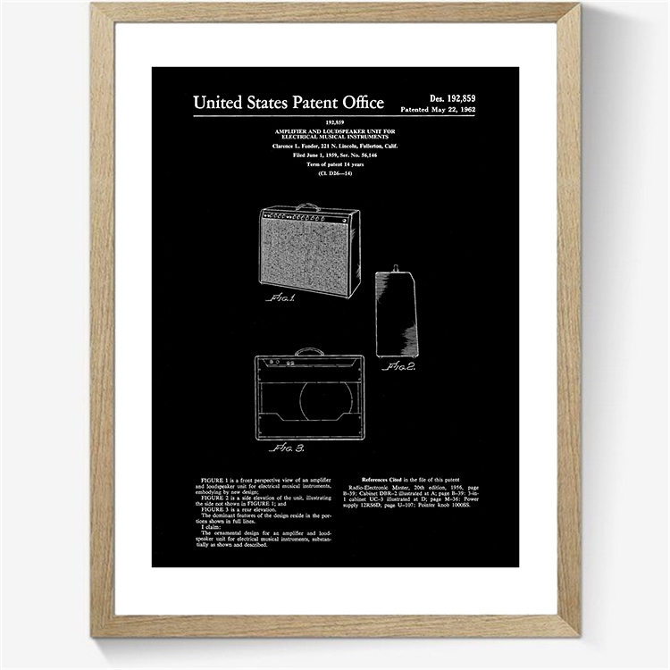 Patent plakat: Fender Guitar Amplifier