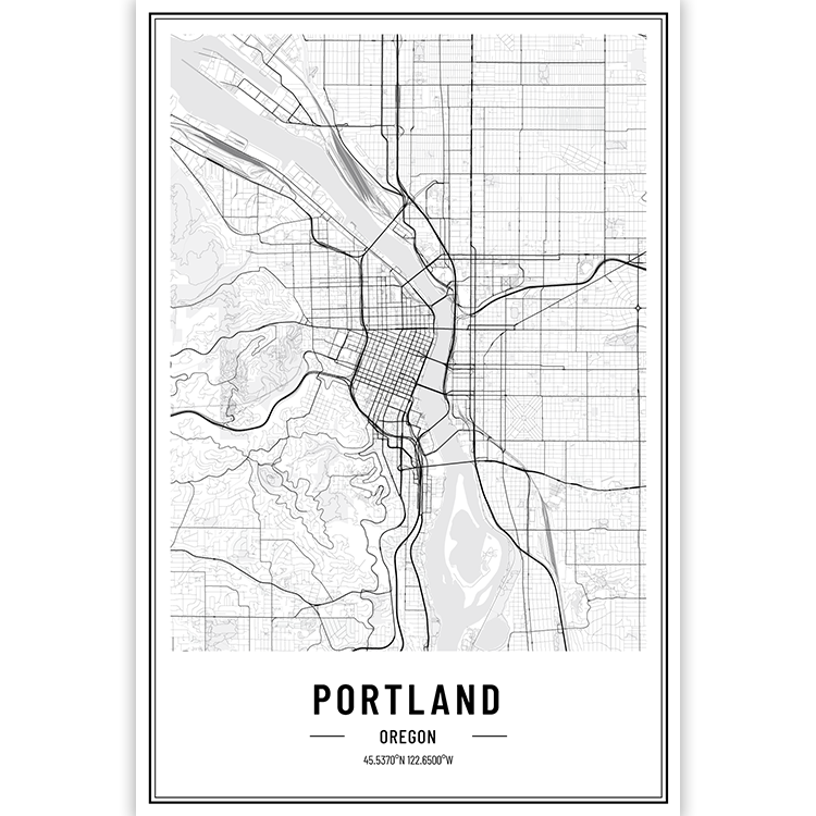 Portland - Oregon - USA City Map