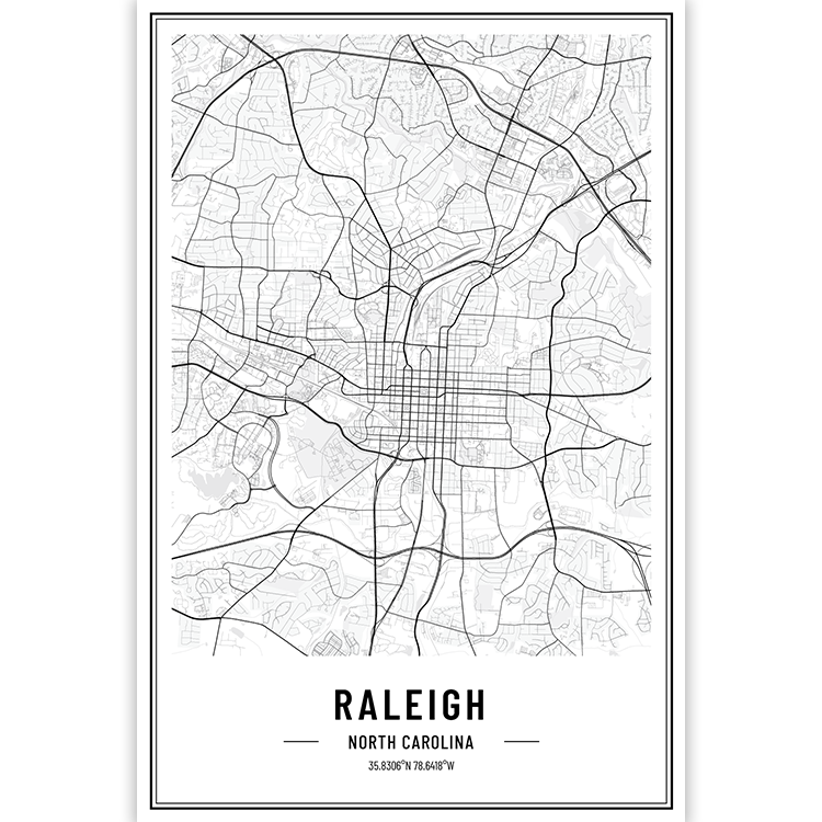 Raleigh - North Carolina - USA City Map