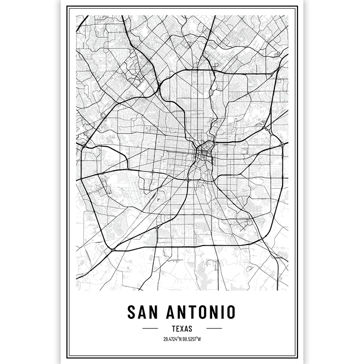 San Antonio - Texas - USA City Map