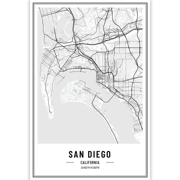 San Diego - California - USA City Map