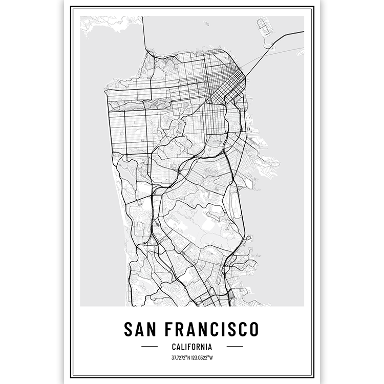 San Francisco - California - USA City Map
