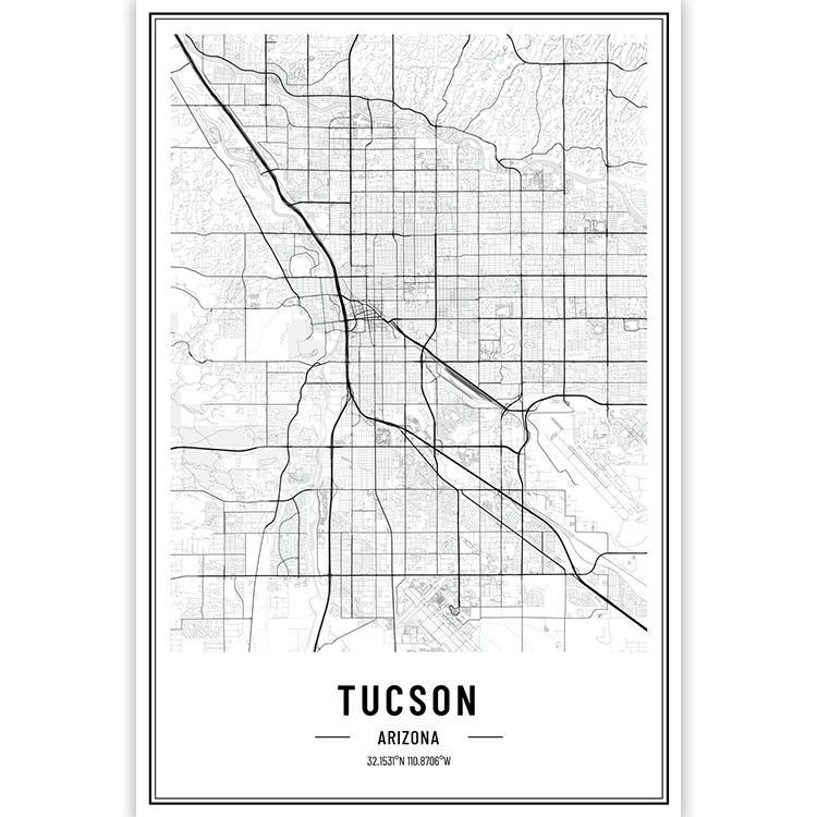 Tucson - Arizona - USA City Map