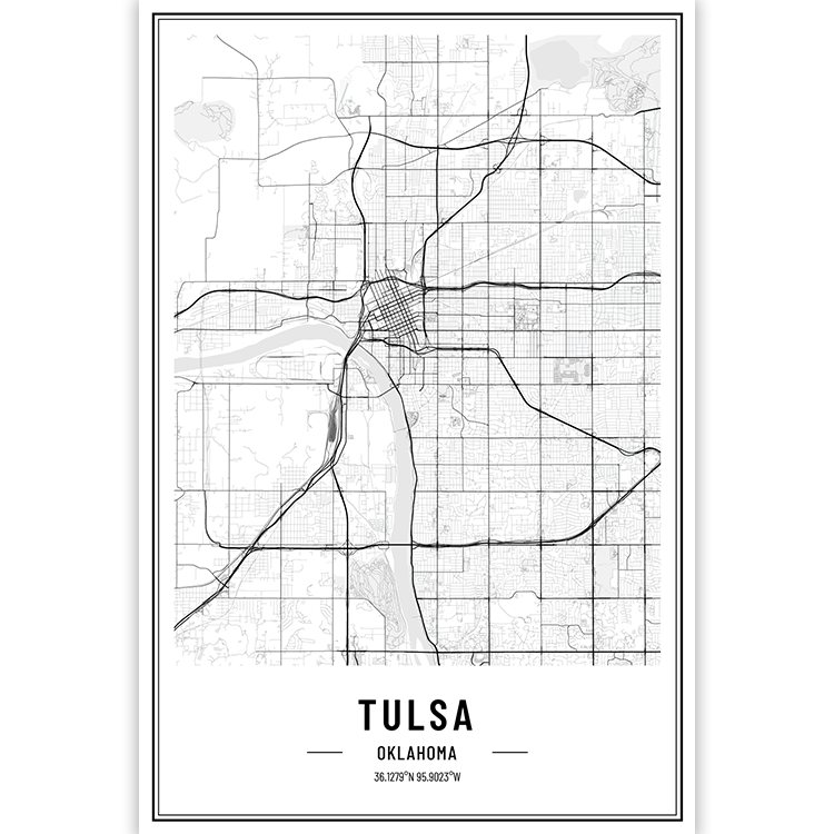 Tulsa - Oklahoma - USA City Map