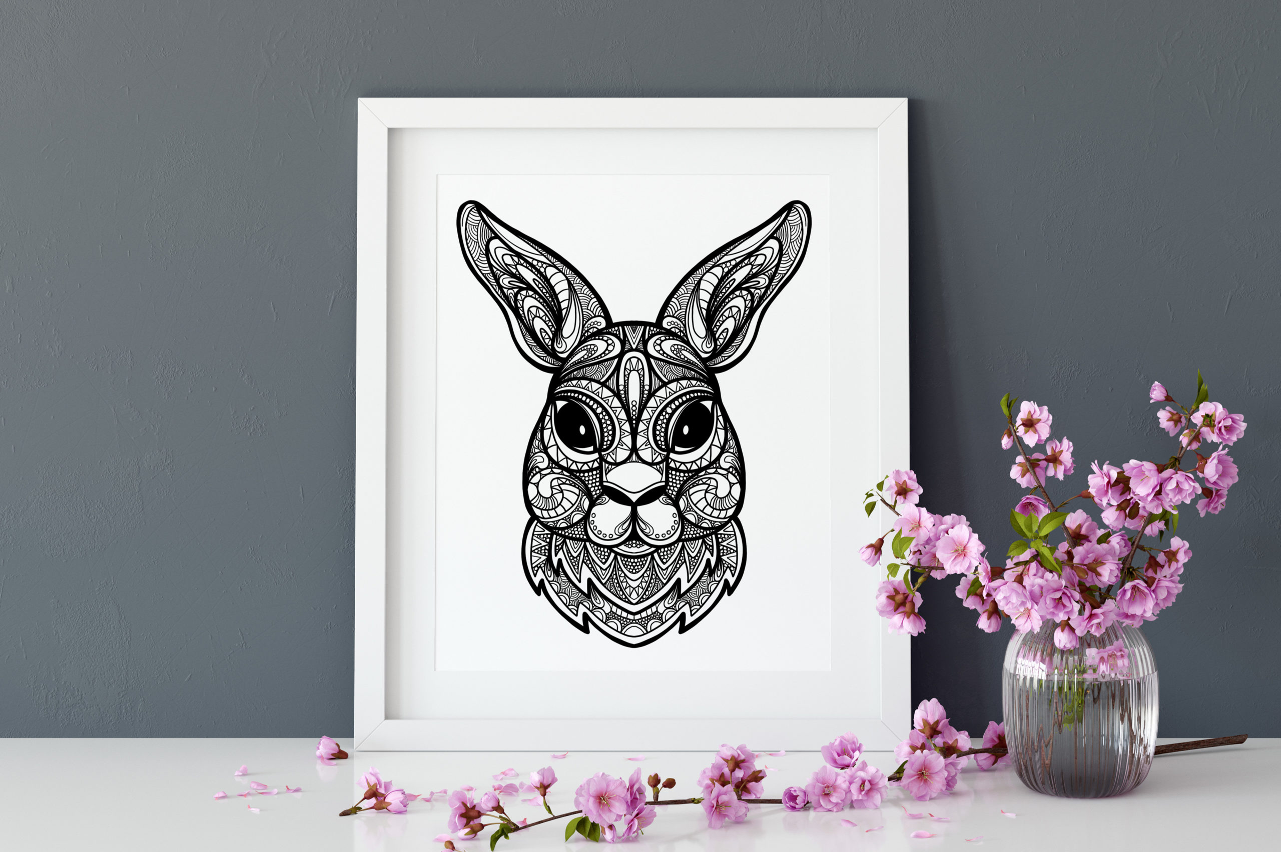 Rabbit - Zentangle Art - Billede 2