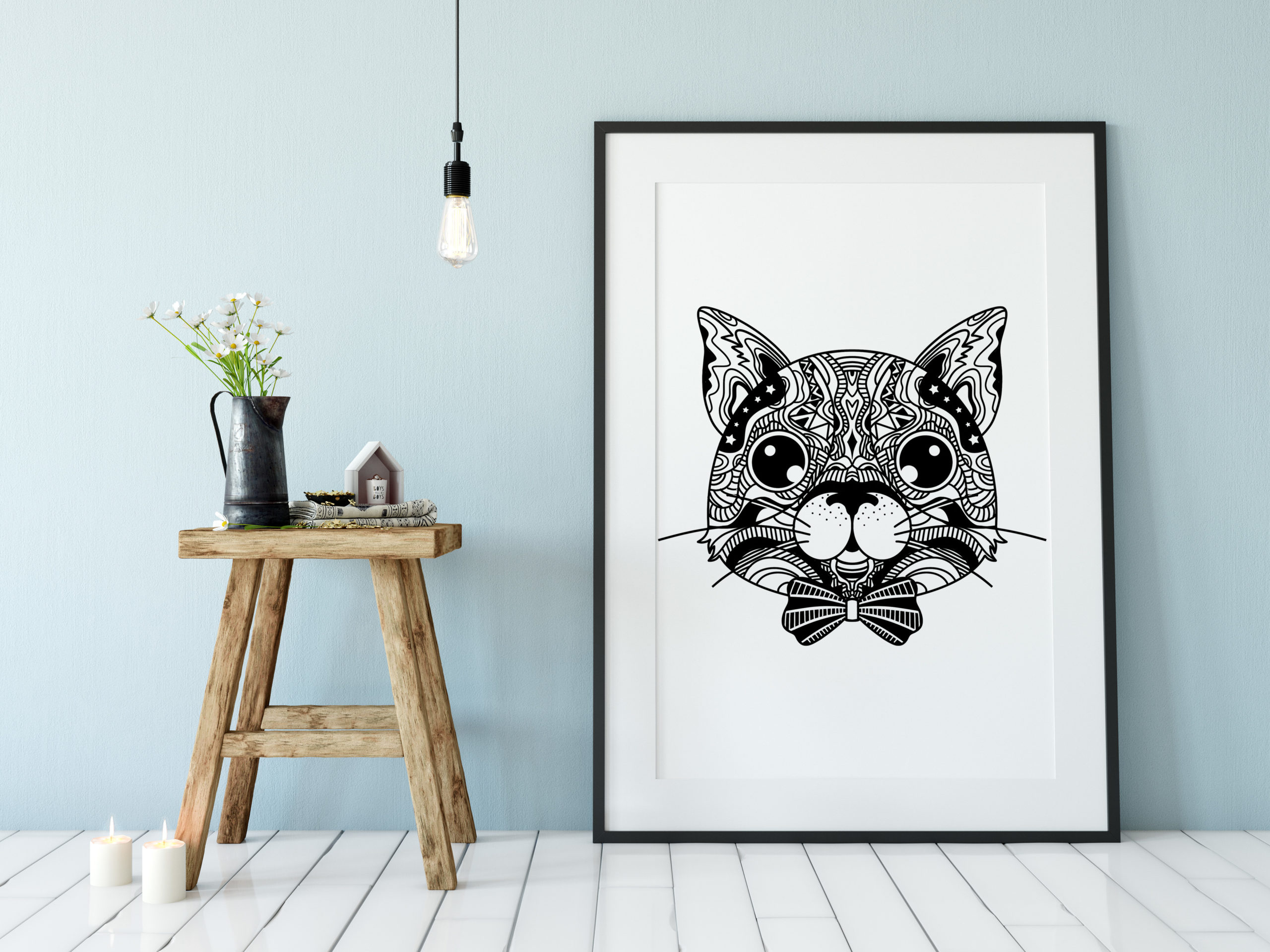 Cat 2 - Zentangle Art - Billede 2