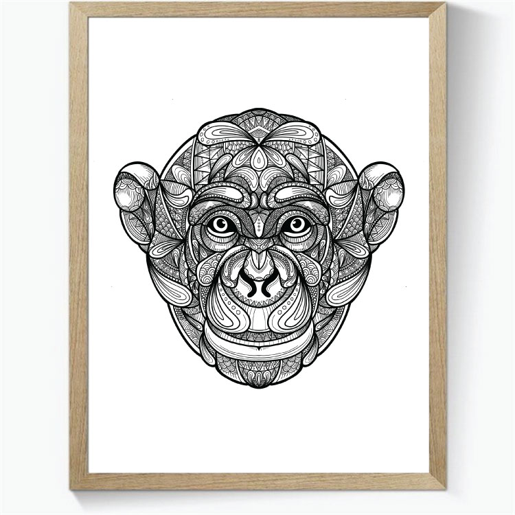 Chimpanse - Zentangle Art