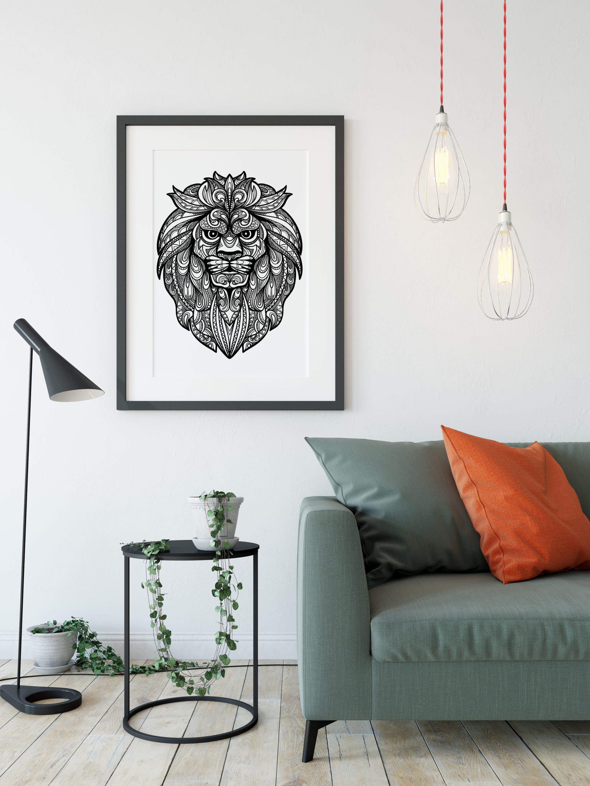 Lion - Zentangle Art - Billede 2