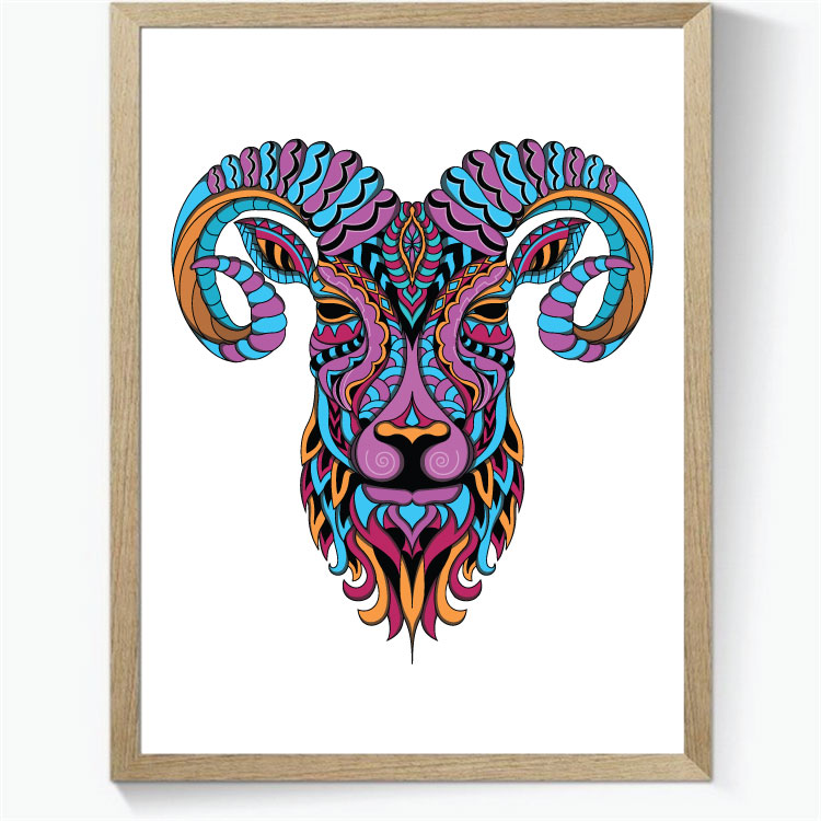 Vædder - colour - Zentangle Art