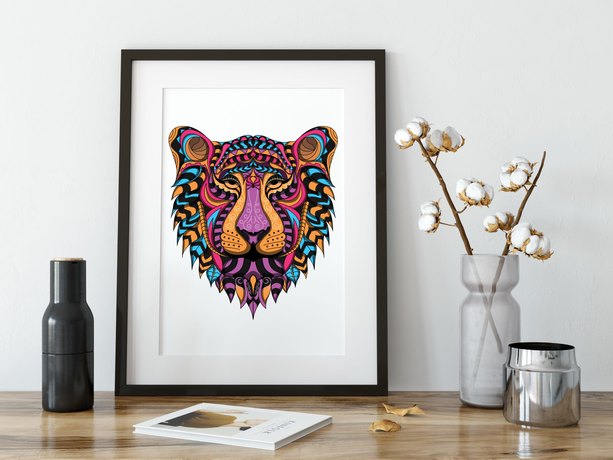 Lion 3 - Colour - Zentangle Art - Billede 2