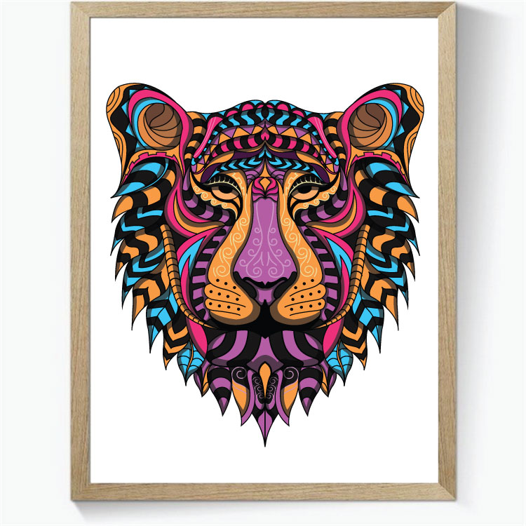 Lion 3 - Colour - Zentangle Art