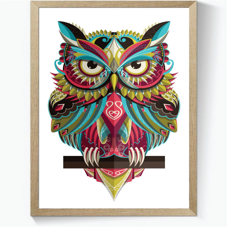 Owl 2 - Colour - Zentangle Art