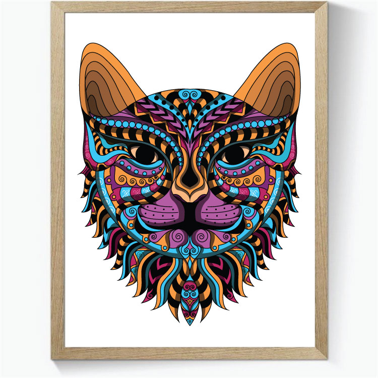 Cat 2 - Colour - Zentangle Art