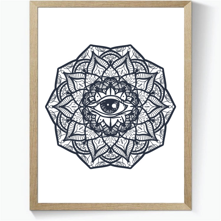 Mystical Mandala with Eye - Zentangle Art