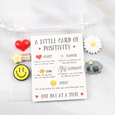Pocket Hug / Lommekrammer: Positivitetskort med 5 genstande og tilhørende pose - Billede 5