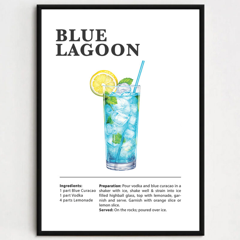 Cocktailplakat - Blue Lagoon