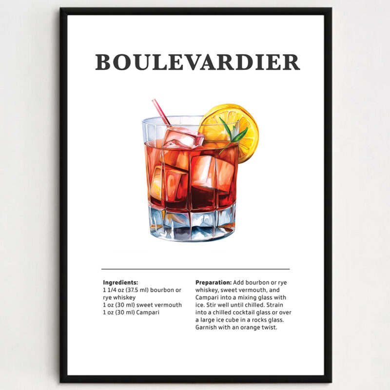 Cocktailplakat - Boulevardier