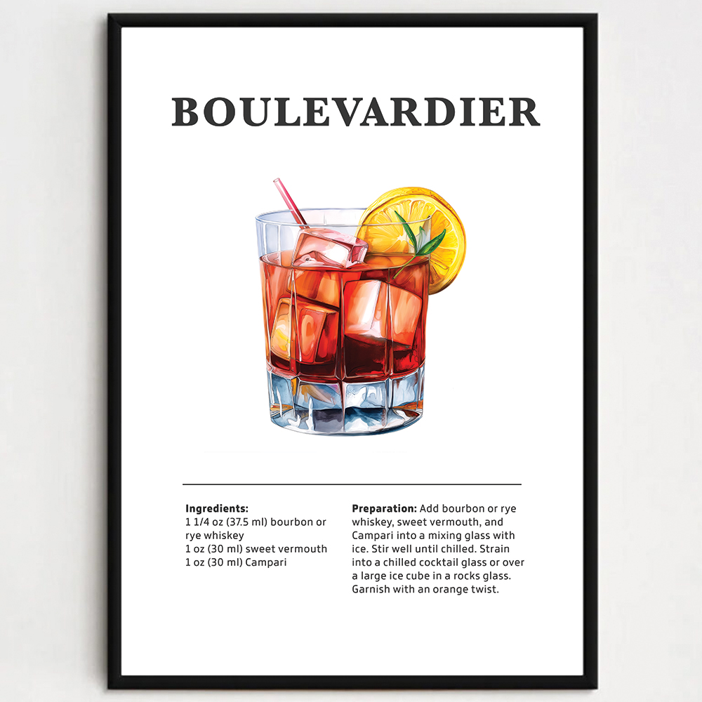 Cocktailplakat - Boulevardier