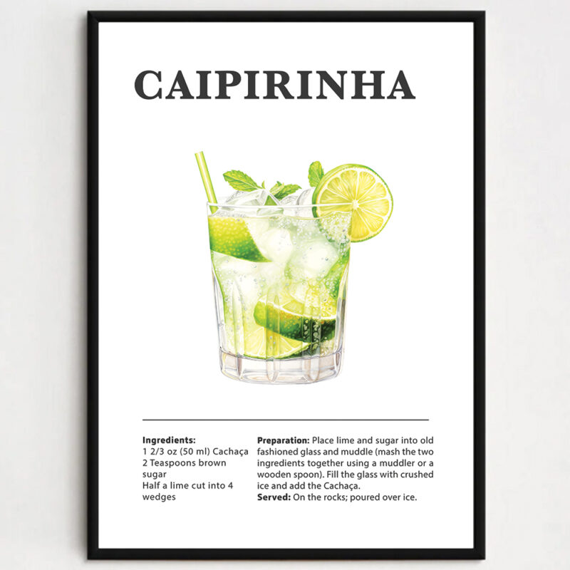 Cocktailplakat - Caipirinha