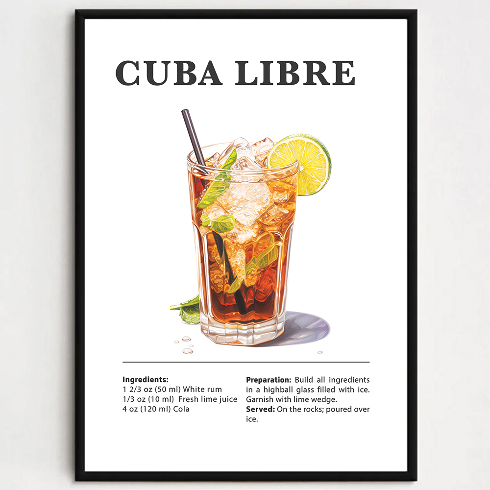 Cocktailplakat - Cuba Libre