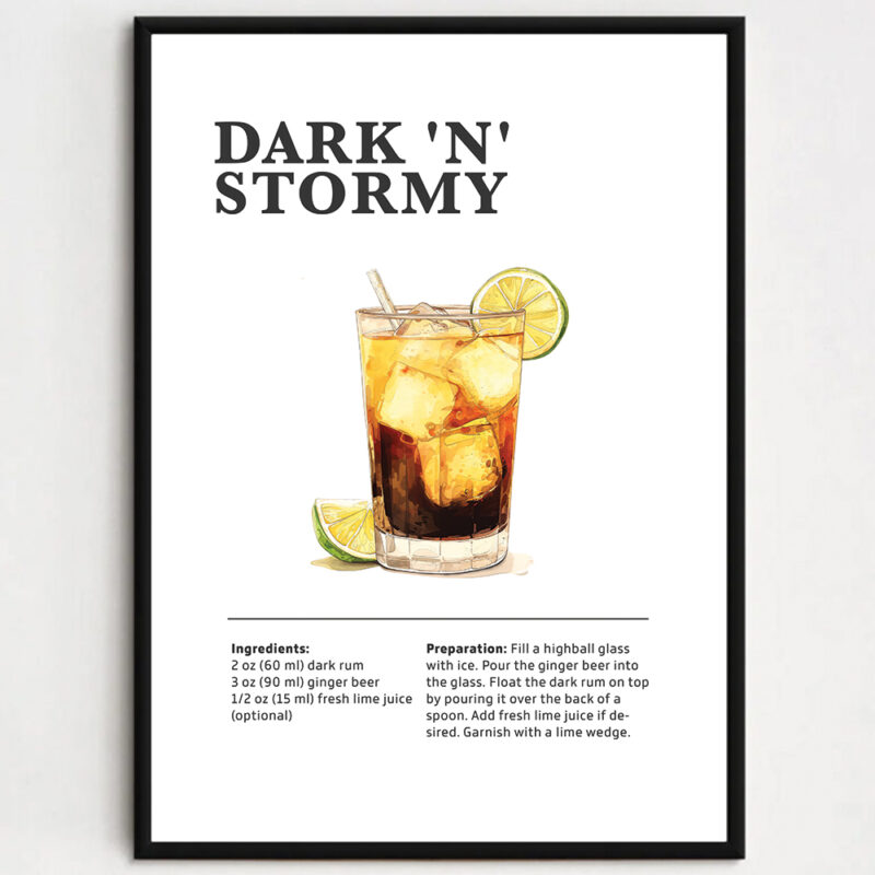 Cocktailplakat - Dark 'N' Stormy