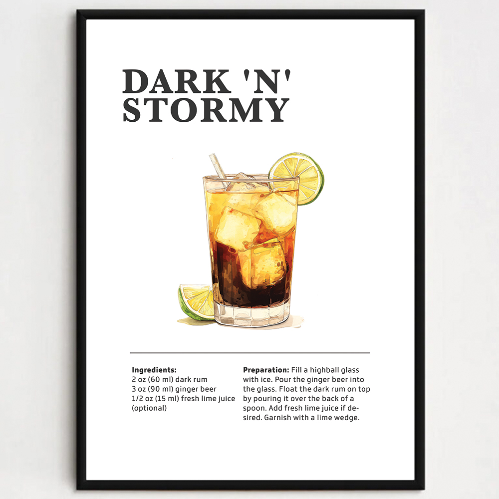 Cocktailplakat - Dark 'N' Stormy