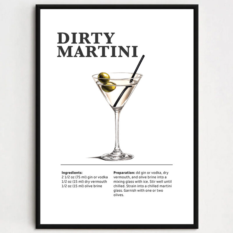Cocktailplakat - Dirty martini