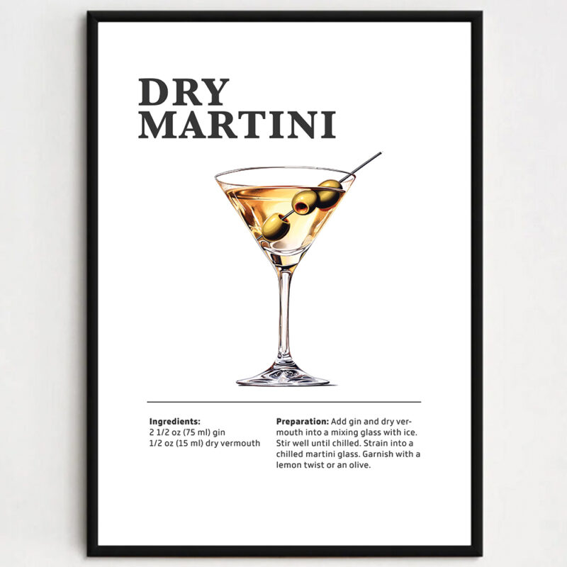 Cocktailplakat - Dry Martini