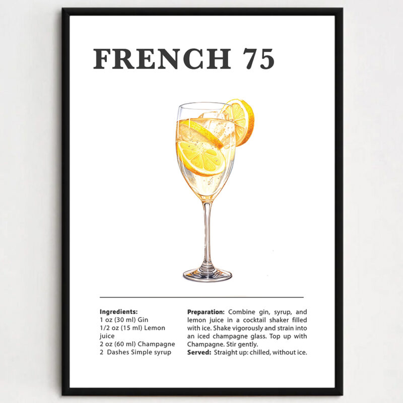 Cocktailplakat - French 75