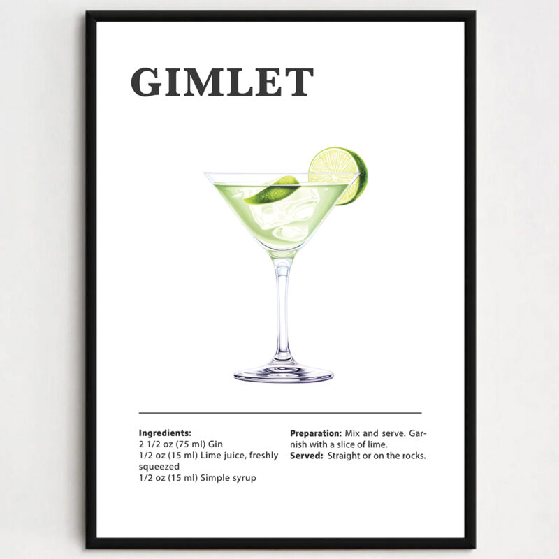 Cocktailplakat - Gimlet