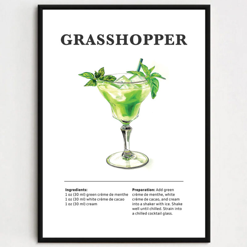 Cocktailplakat - Grashopper