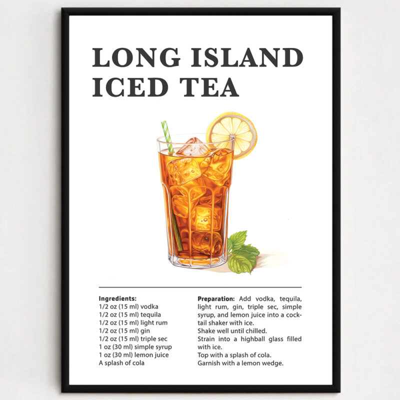 Cocktailplakat - Long Island Iced Tea
